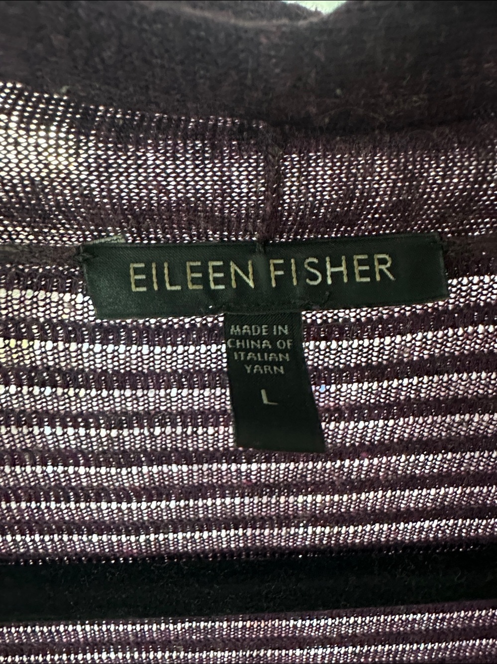 Eileen Fisher Plum Open-Front Long Cardigan - Picture 2 of 3